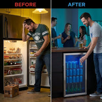 3.1 Cu. Ft. 17.5 In. 117-Can Free-Standing Beverage Cooler — Before & After
