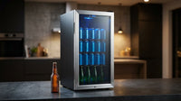 3.1 Cu. Ft. 17.5 In. 117-Can Free-Standing Beverage Cooler — Lifestyle