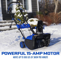 Ultra 15 Amp Electric Corded Snow Blower, 2 Blade Auger, 21 Inch Wide, SJ625E