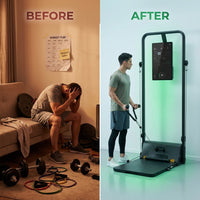 AI Smart Home Gym, All-In-One Digital Weight Workout Machine for Squat, Strength, Cardio, HIIT — Before & After
