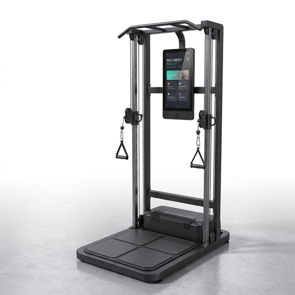 Smart Home Gym Built for Full Body Training, Digital Weight System, Multi-Station Rack, Compact Design — Studio Shot