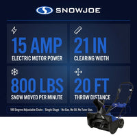 Ultra 15 Amp Electric Corded Snow Blower, 2 Blade Auger, 21 Inch Wide, SJ625E — Results & Stats