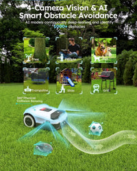Robot Lawn Mower NO Wire - 0.9 Acre, Full Band Rtk+4-Eye Vision Robotic Lawnmower, Automatic Mapping, 30 Multi-Zone Management, Accurate Obstacle Avoidance, Intelligent Anti-Theft, APP Control