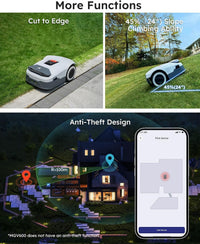 Robot Lawn Mower NO Wire - 0.9 Acre, Full Band Rtk+4-Eye Vision Robotic Lawnmower, Automatic Mapping, 30 Multi-Zone Management, Accurate Obstacle Avoidance, Intelligent Anti-Theft, APP Control